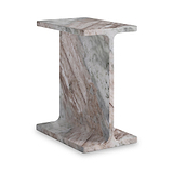 Langham Brown Marble T Side Table from Roseland Furniture
