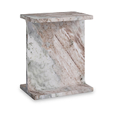 Langham Brown Marble T Side Table from Roseland Furniture