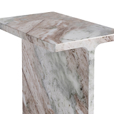 Langham Brown Marble T Side Table from Roseland Furniture