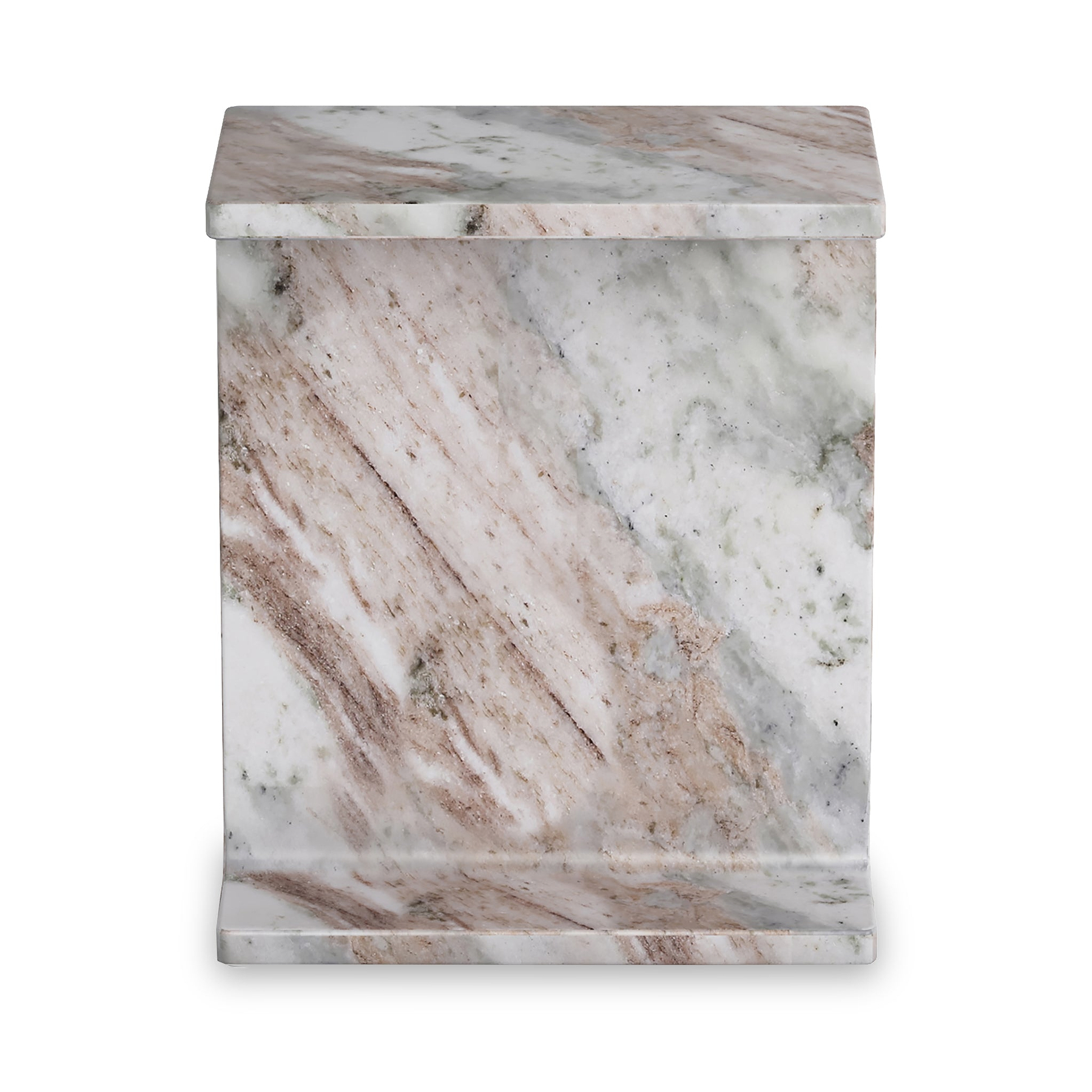 Langham Brown Marble T Side Table from Roseland Furniture