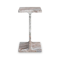 Langham Brown Marble T Side Table from Roseland Furniture