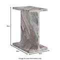 Langham Brown Marble T Side Table from Roseland Furniture