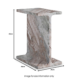 Langham Brown Marble T Side Table from Roseland Furniture