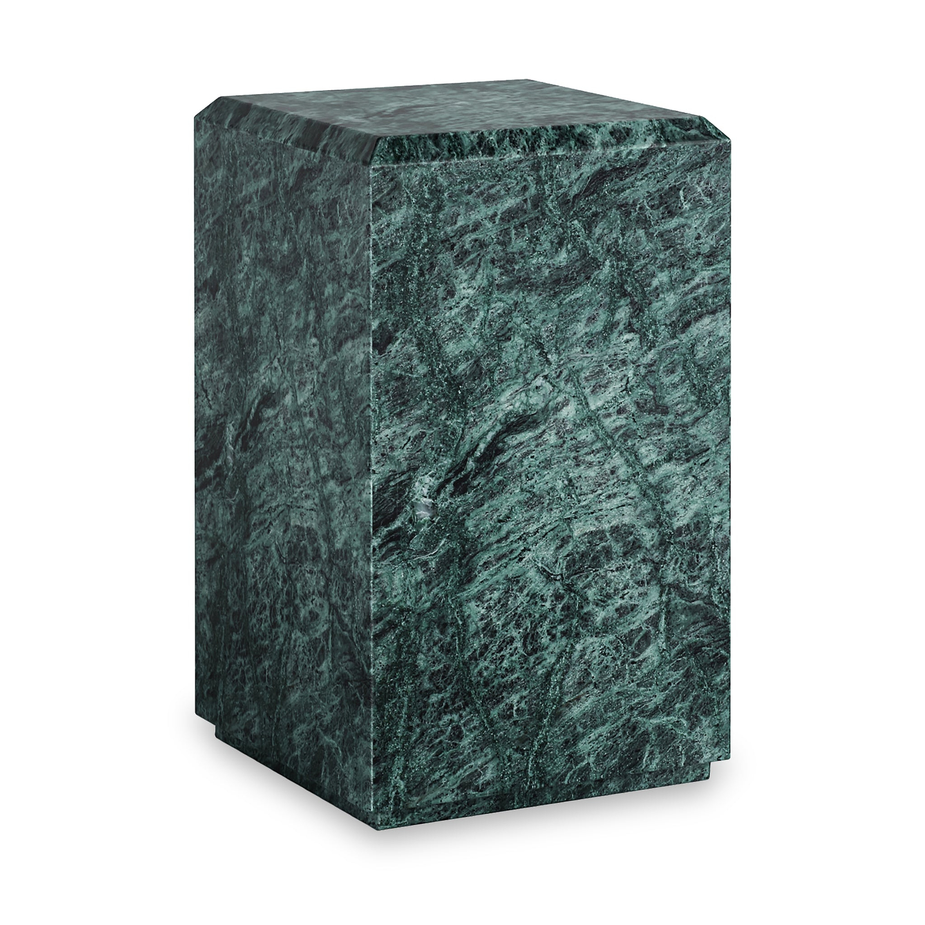 Langham Green Marble Block Side Table from Roseland Furniture