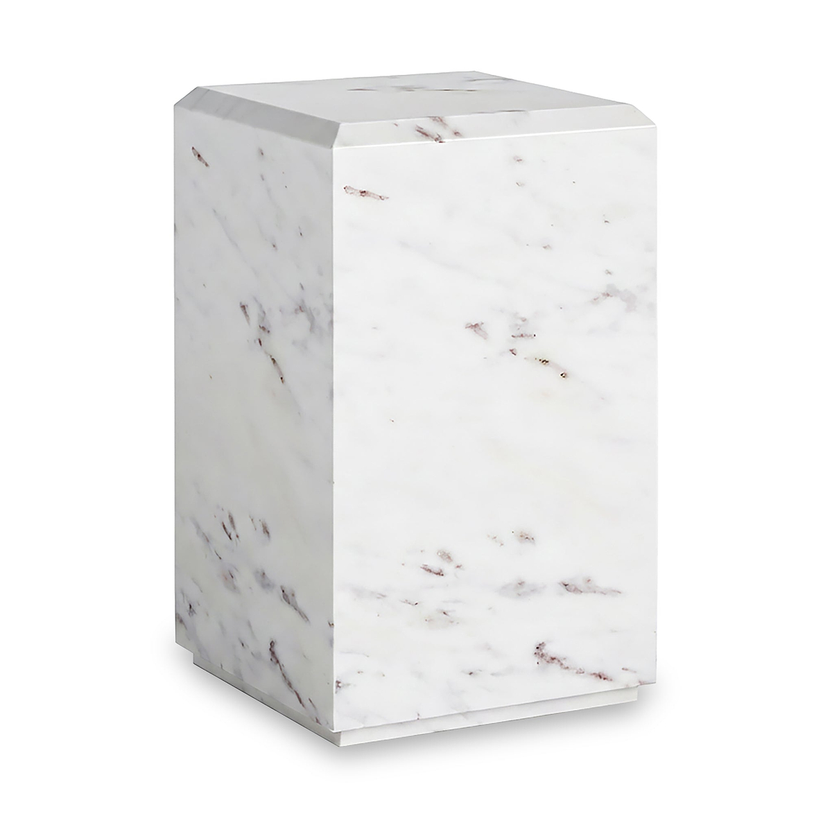 Langham White Marble Block Side Table from Roseland Furniture