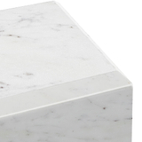 Langham White Marble Block Side Table from Roseland Furniture
