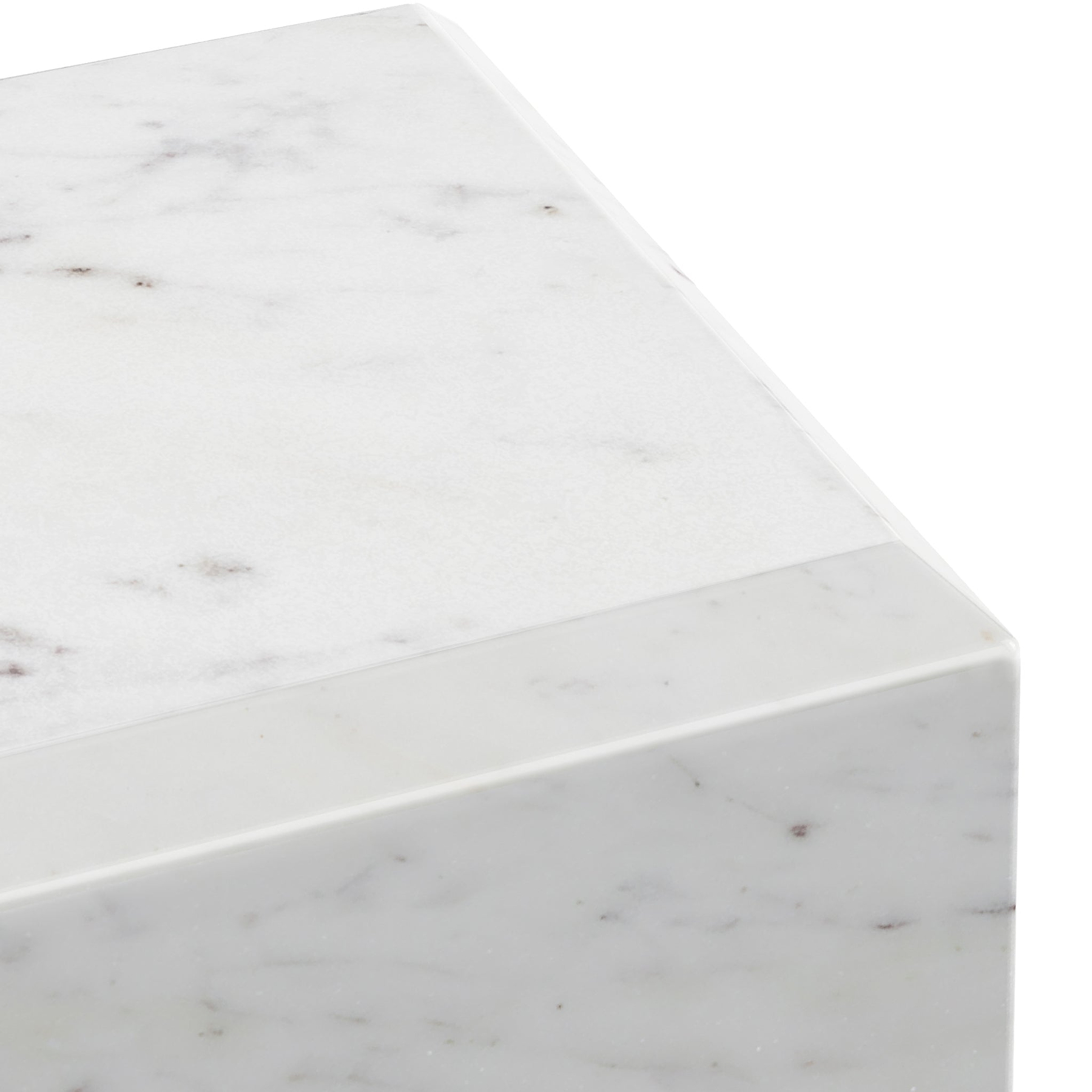 Langham White Marble Block Side Table from Roseland Furniture