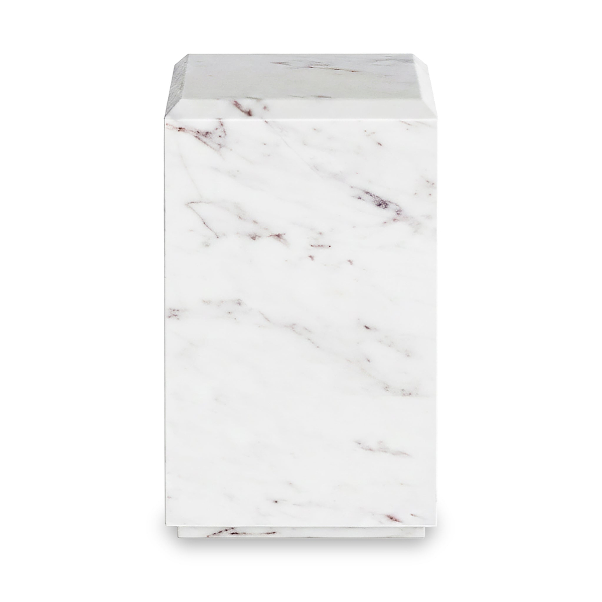 Langham White Marble Block Side Table from Roseland Furniture