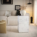 Langham White Marble Block Side Table from Roseland Furniture