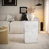 Langham White Marble Block Side Table from Roseland Furniture