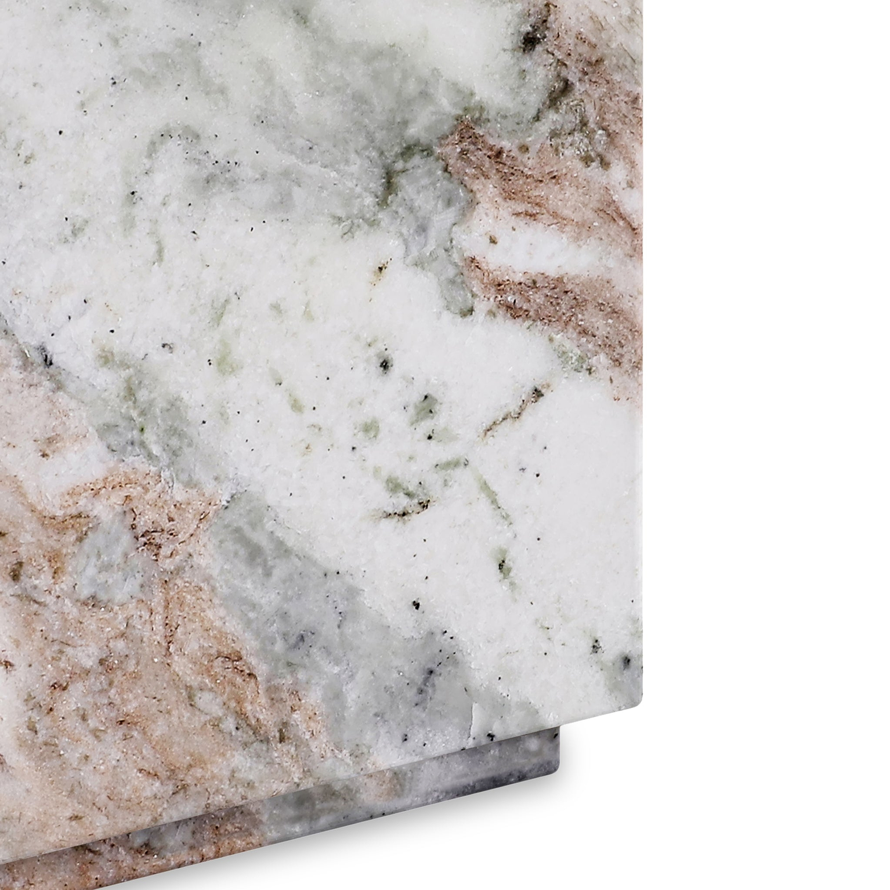 Langham Brown Marble Block Side Table from Roseland Furniture