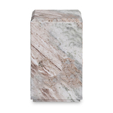 Langham Brown Marble Block Side Table from Roseland Furniture