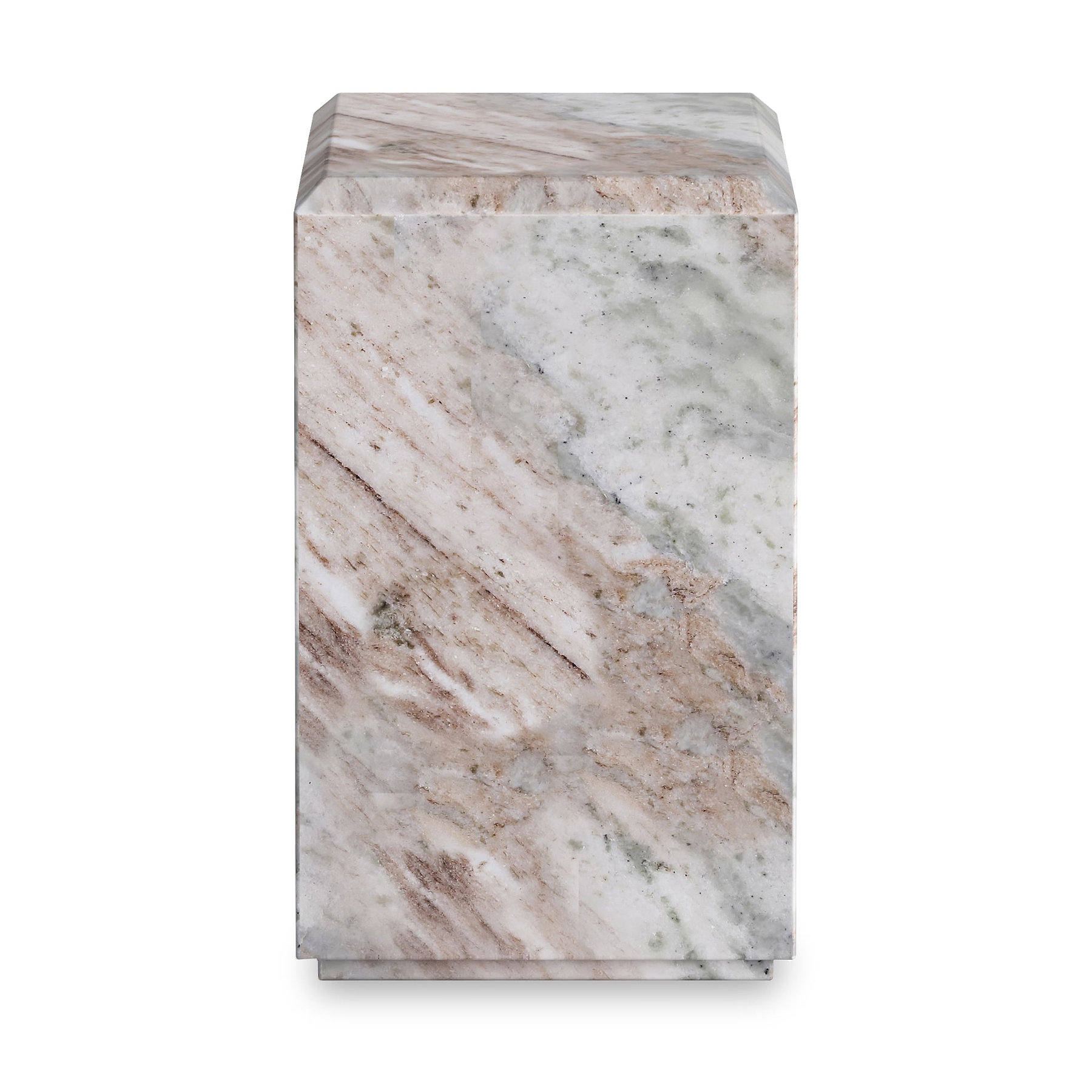 Langham Brown Marble Block Side Table from Roseland Furniture
