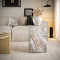 Langham Brown Marble Block Side Table from Roseland Furniture