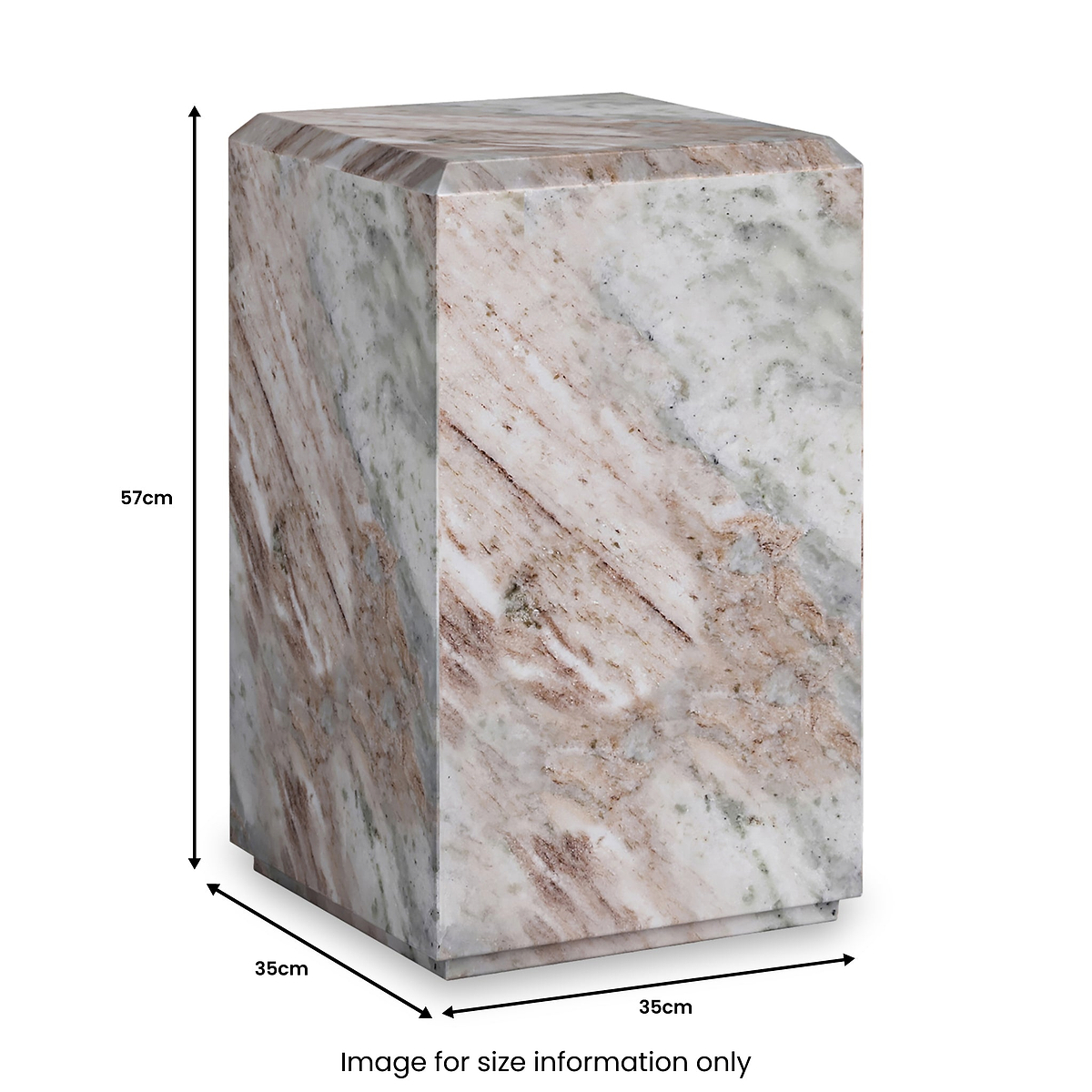 Langham Brown Marble Block Side Table from Roseland Furniture