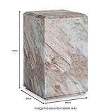 Langham Brown Marble Block Side Table from Roseland Furniture