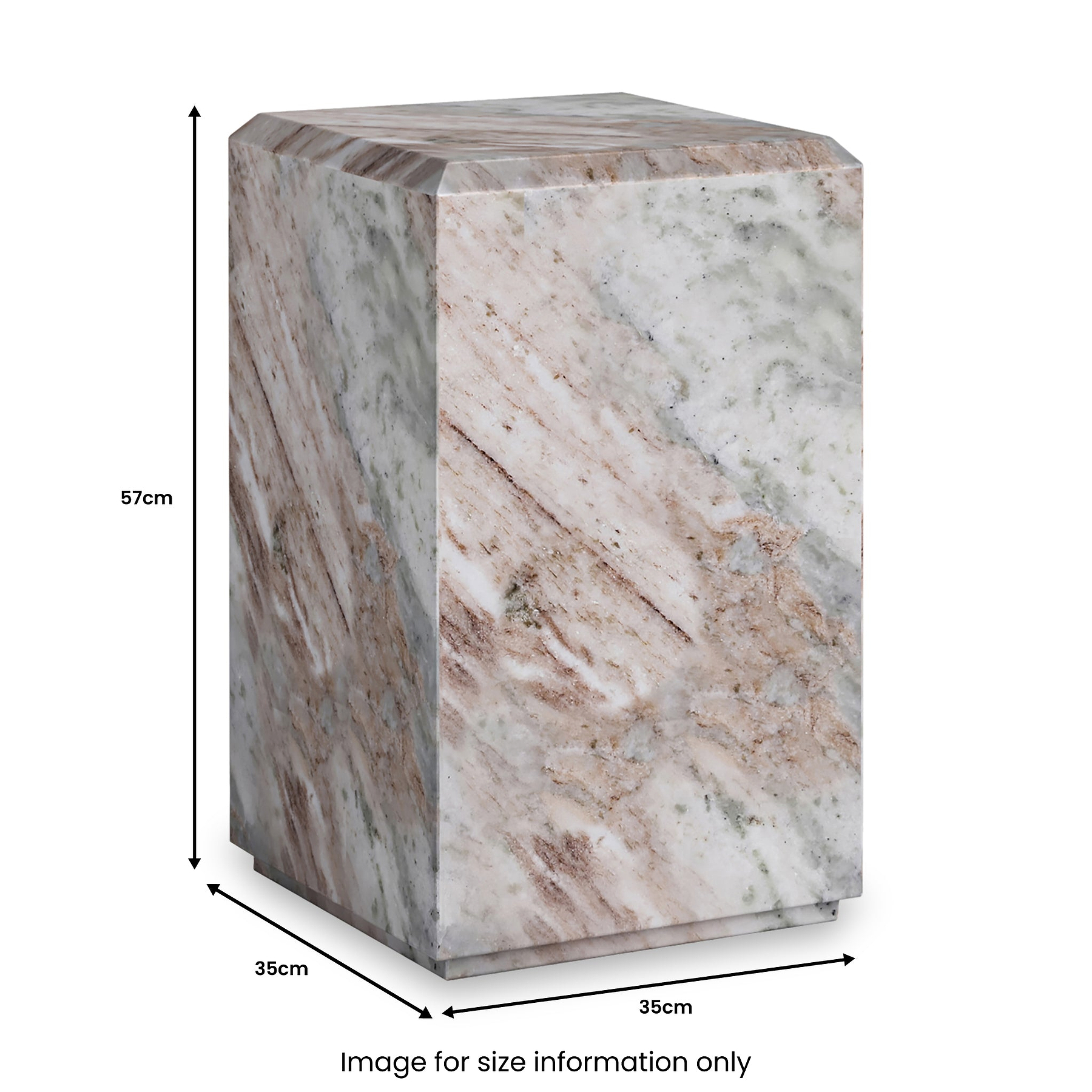 Langham Brown Marble Block Side Table from Roseland Furniture