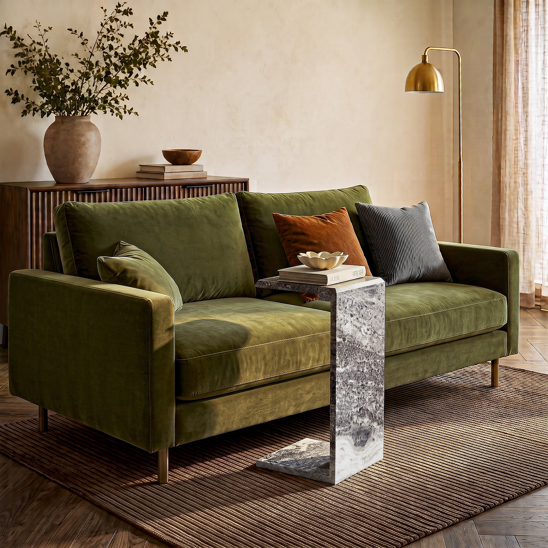 Langham Black Marble C Side Table from Roseland Furniture