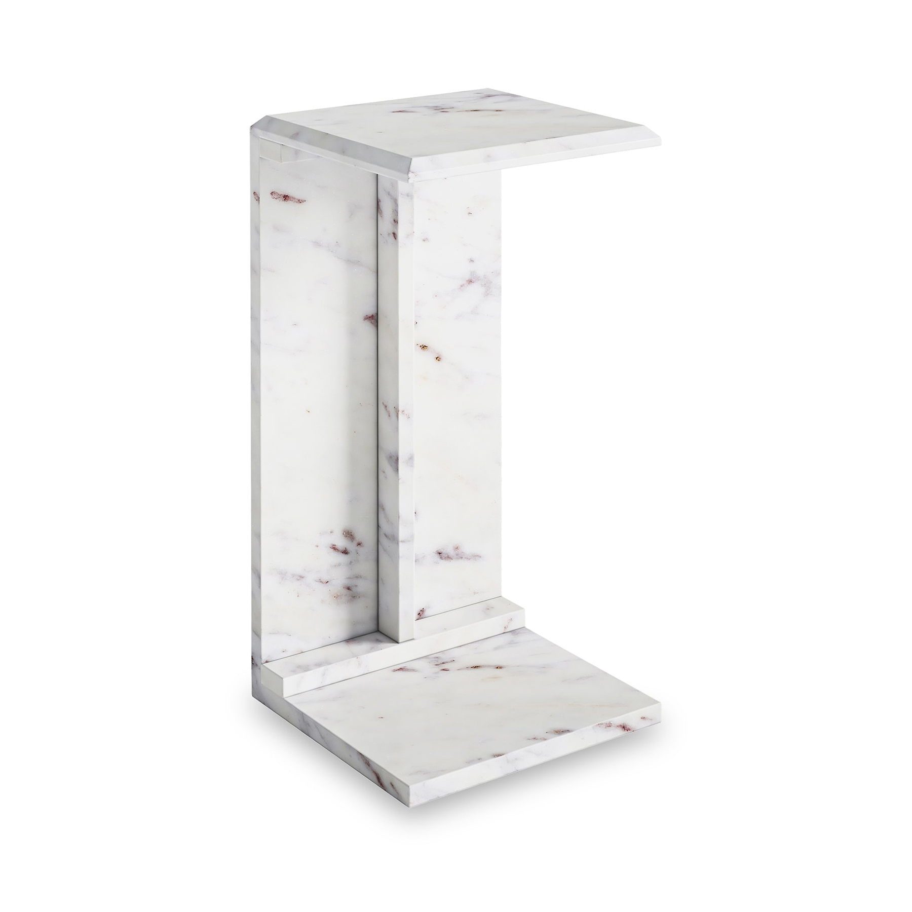 Langham White Marble C Side Table from Roseland Furniture
