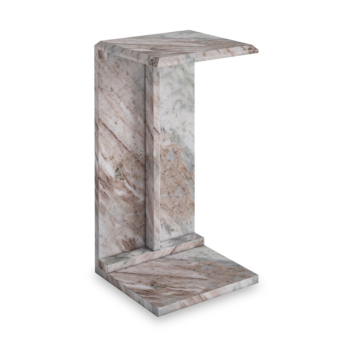Langham Brown Marble C Side Table from Roseland Furniture