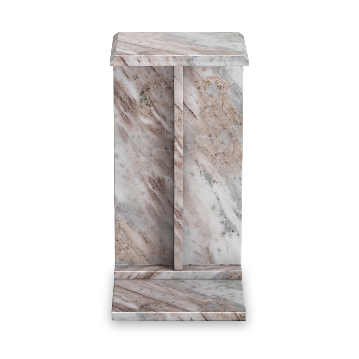 Langham Brown Marble C Side Table from Roseland Furniture