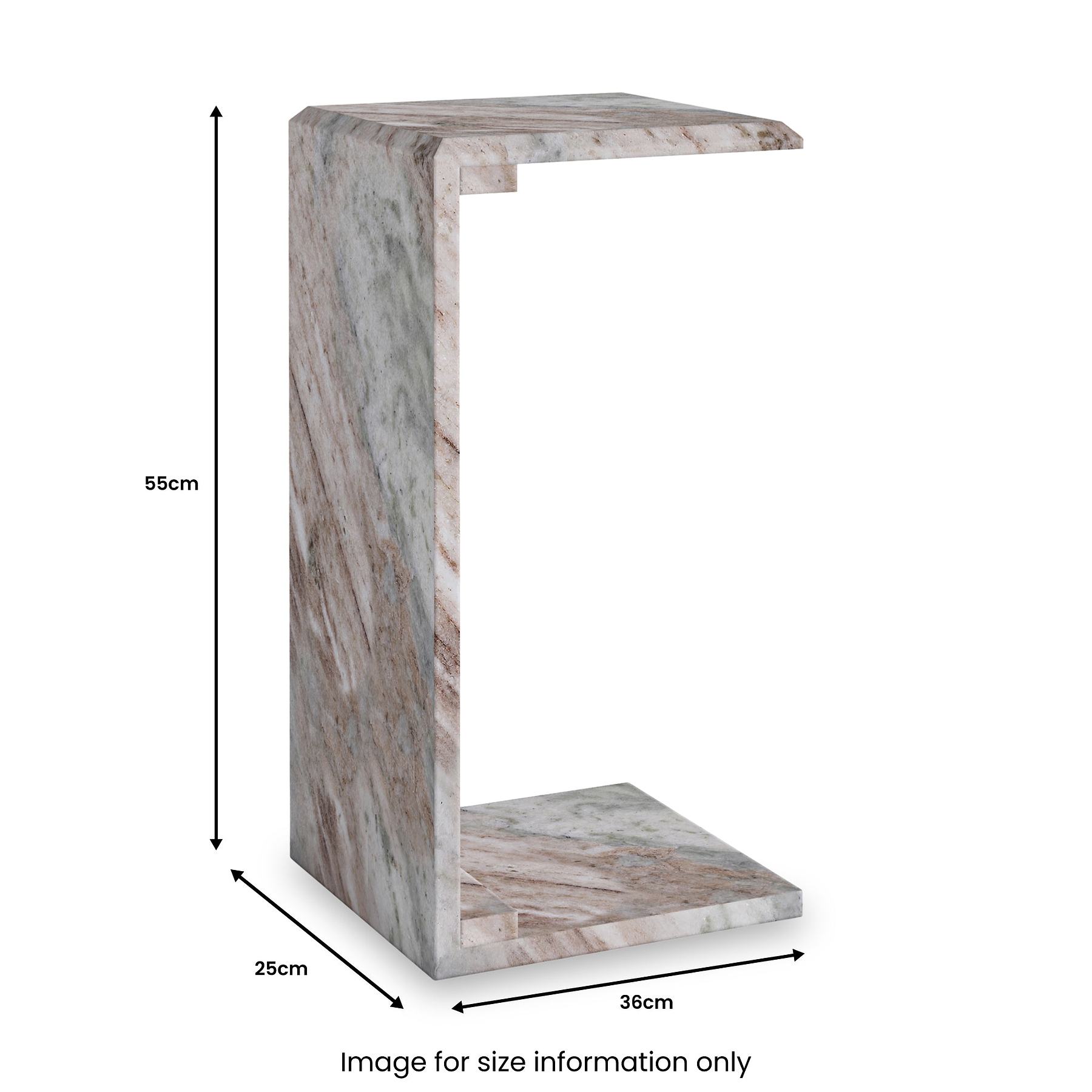 Langham Brown Marble C Side Table from Roseland Furniture