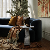 Langham Black Marble Round Side Table from Roseland Furniture