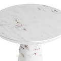 Langham White Marble Round Side Table from Roseland Furniture