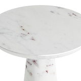 Langham White Marble Round Side Table from Roseland Furniture