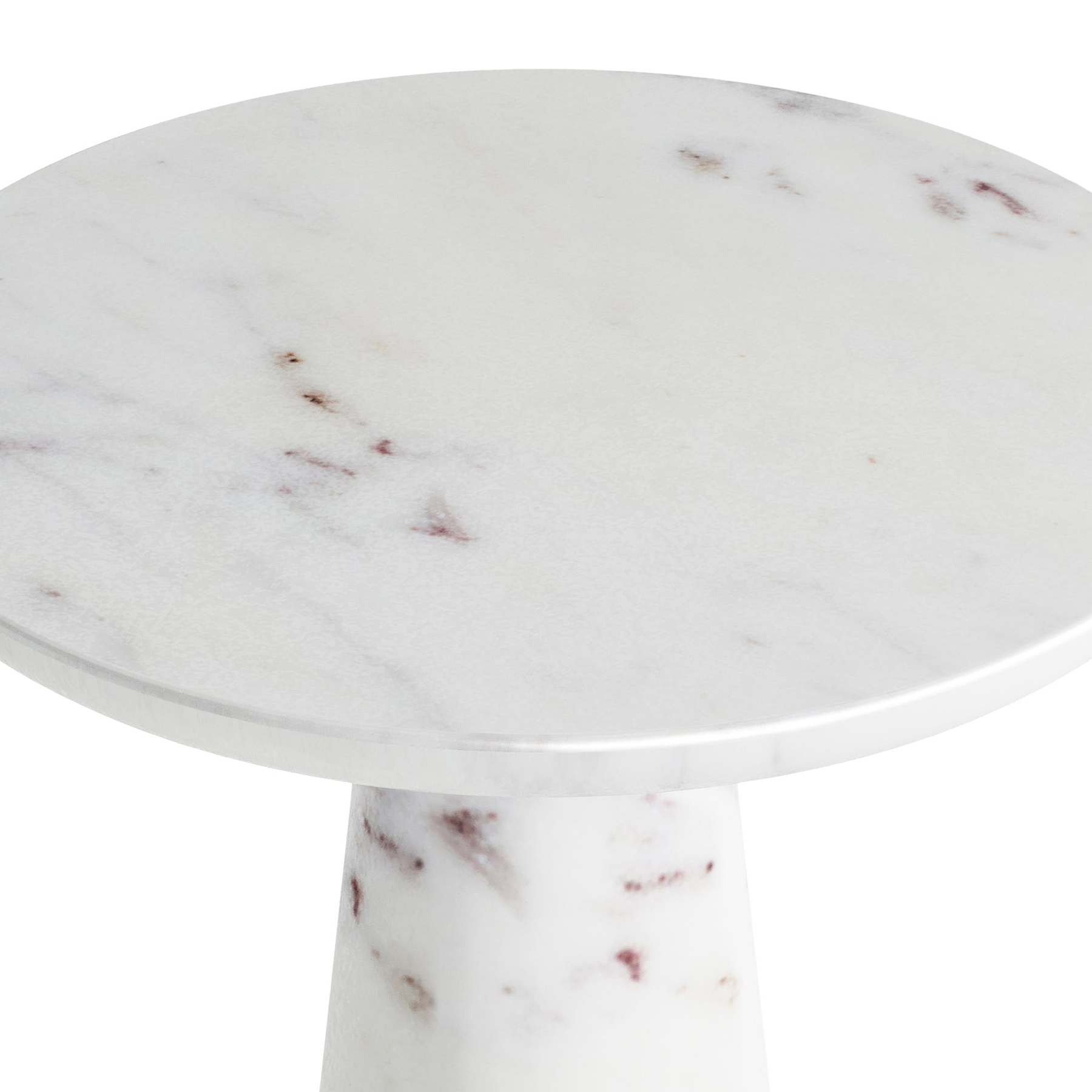 Langham White Marble Round Side Table from Roseland Furniture