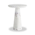 Langham White Marble Round Side Table from Roseland Furniture