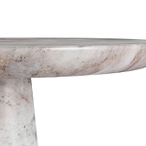 Langham Brown Marble Round Side Table from Roseland Furniture