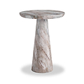Langham Brown Marble Round Side Table from Roseland Furniture