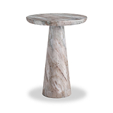 Langham Brown Marble Round Side Table from Roseland Furniture