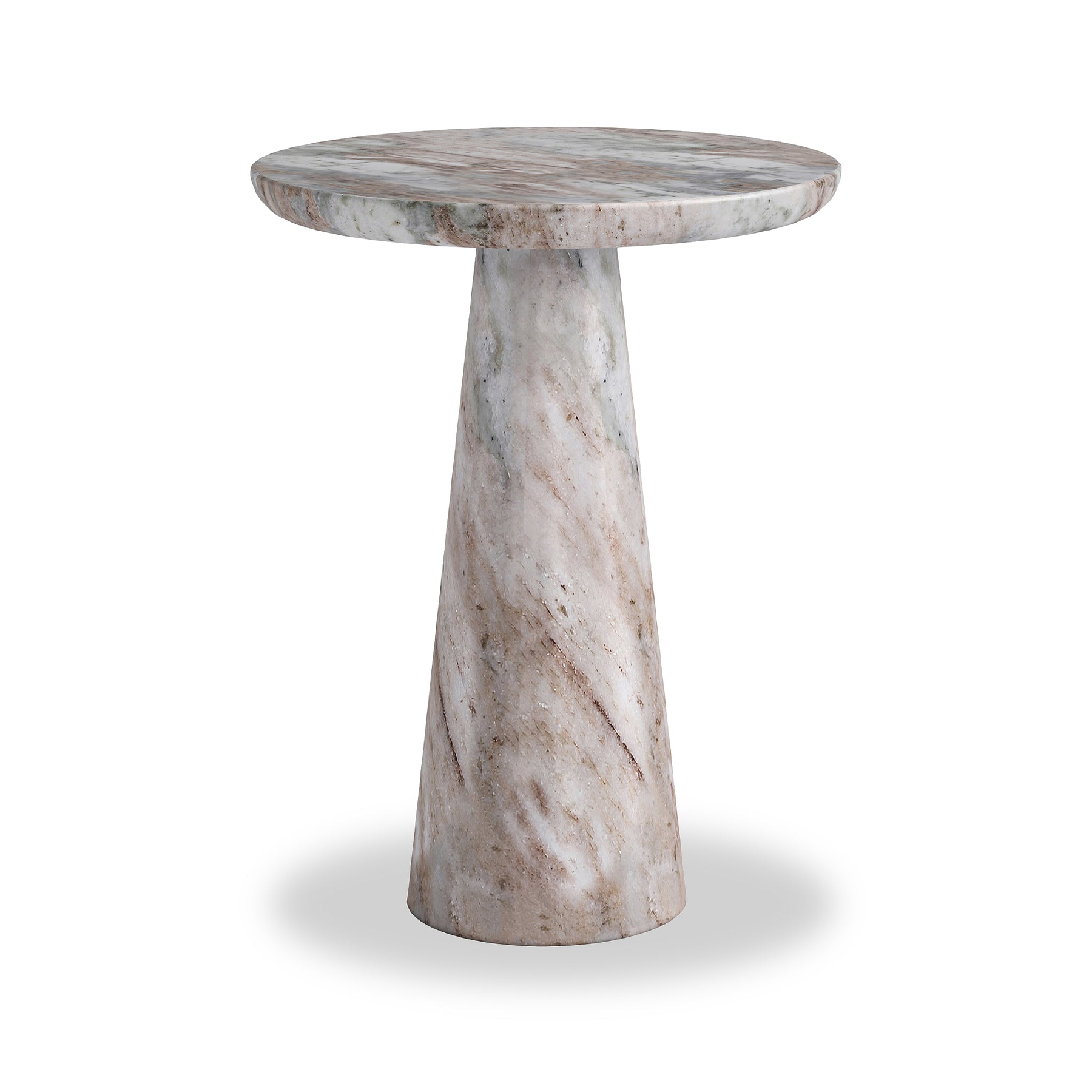 Langham Brown Marble Round Side Table from Roseland Furniture