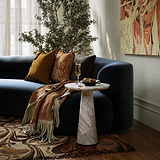 Langham Brown Marble Round Side Table from Roseland Furniture