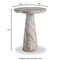 Langham Brown Marble Round Side Table from Roseland Furniture