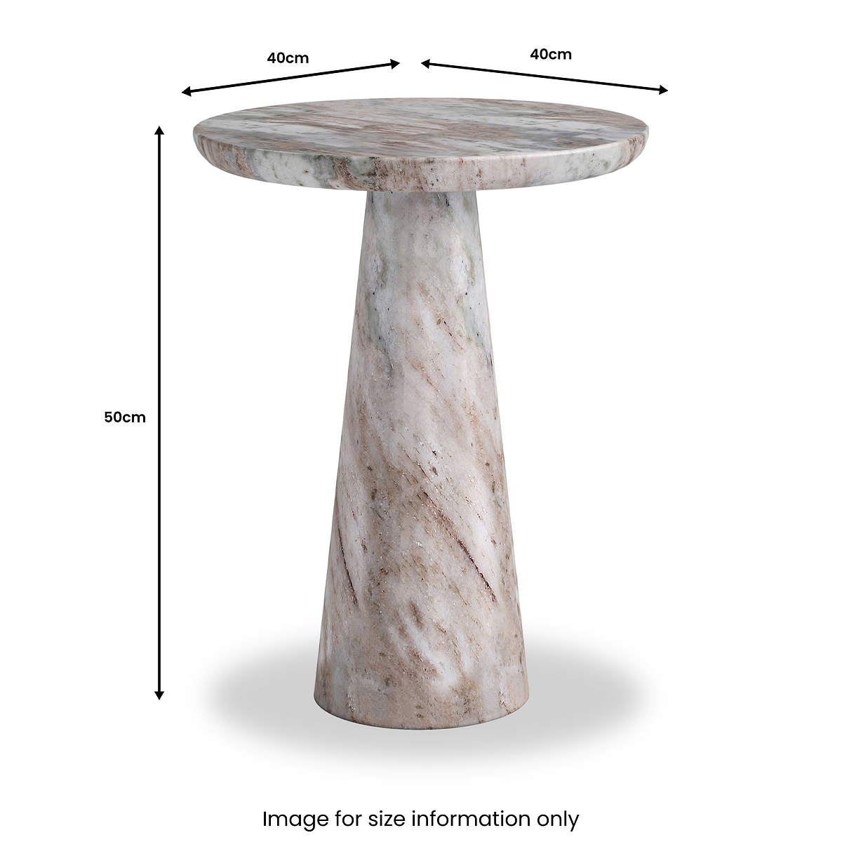 Langham Brown Marble Round Side Table from Roseland Furniture