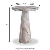 Langham Brown Marble Round Side Table from Roseland Furniture