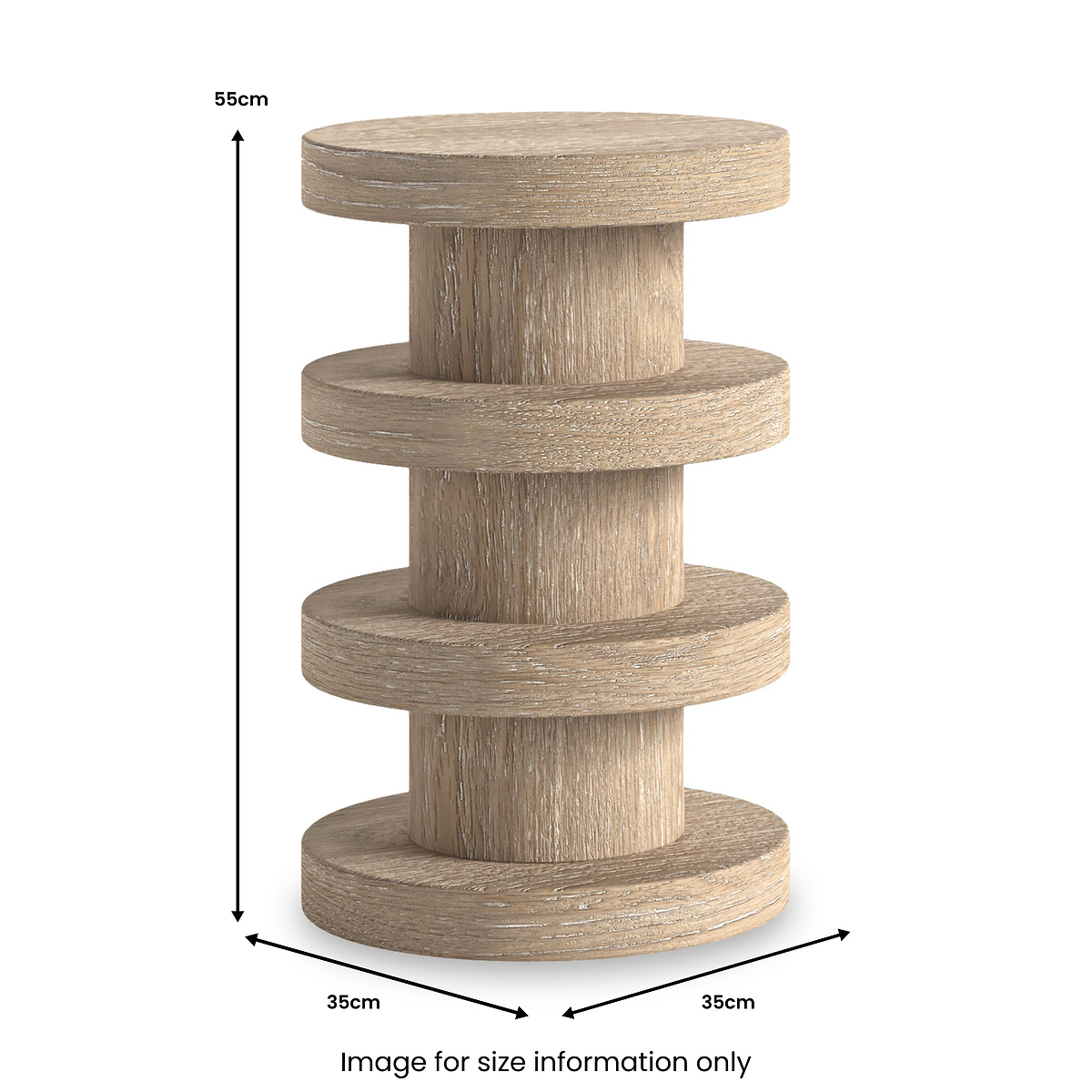 Mylor Washed Oak Bobbin Side Table from Roseland Furniture