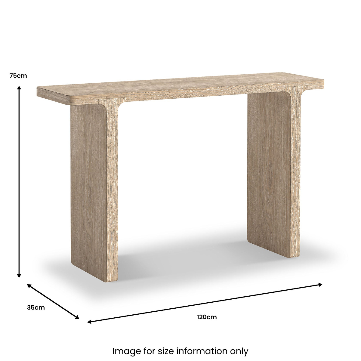 Mylor Washed Oak 120cm Console Table from Roseland Furniture