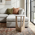 Mylor Washed Oak Marble Top Side Table from Roseland Furniture