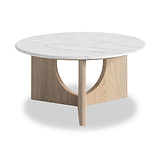 Mylor Washed Oak Marble Top Coffee Table from Roseland Furniture