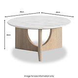 Mylor Washed Oak Marble Top Coffee Table from Roseland Furniture