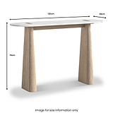 Mylor Washed Oak Marble Top Console Table from Roseland Furniture