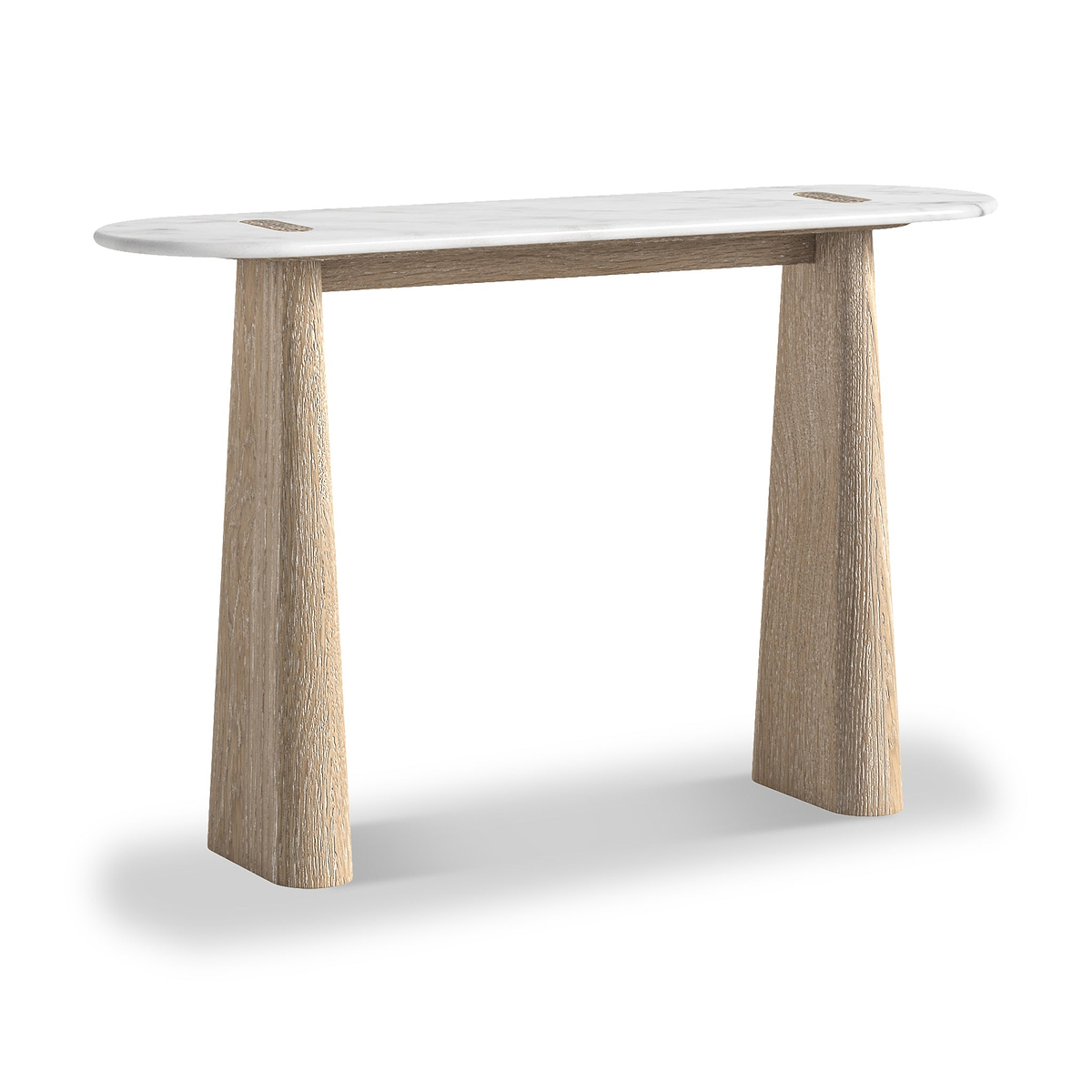 Mylor Washed Oak Marble Top Console Table from Roseland Furniture