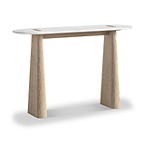Mylor Washed Oak Marble Top Console Table from Roseland Furniture