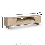 Mylor Washed Oak 200cm TV Unit from Roseland Furniture