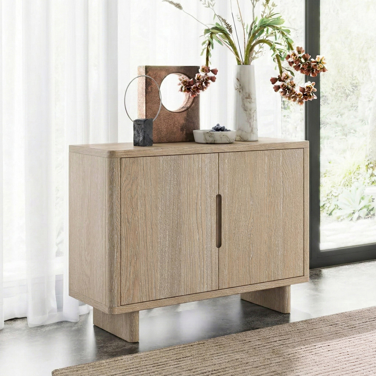 Mylor Washed Oak Small Sideboard from Roseland Furniture