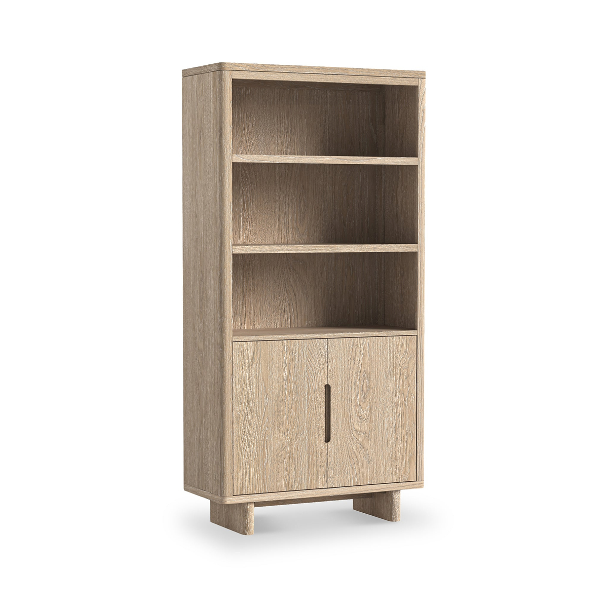 Mylor Washed Oak Display Bookcase from Roseland Furniture
